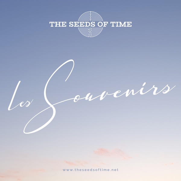 Album cover art for Les Souvenirs by The Seeds of Time showing a tranquil twilight sky with a few wispy clouds in ligh blue and peach colours; taken in Yorkshire